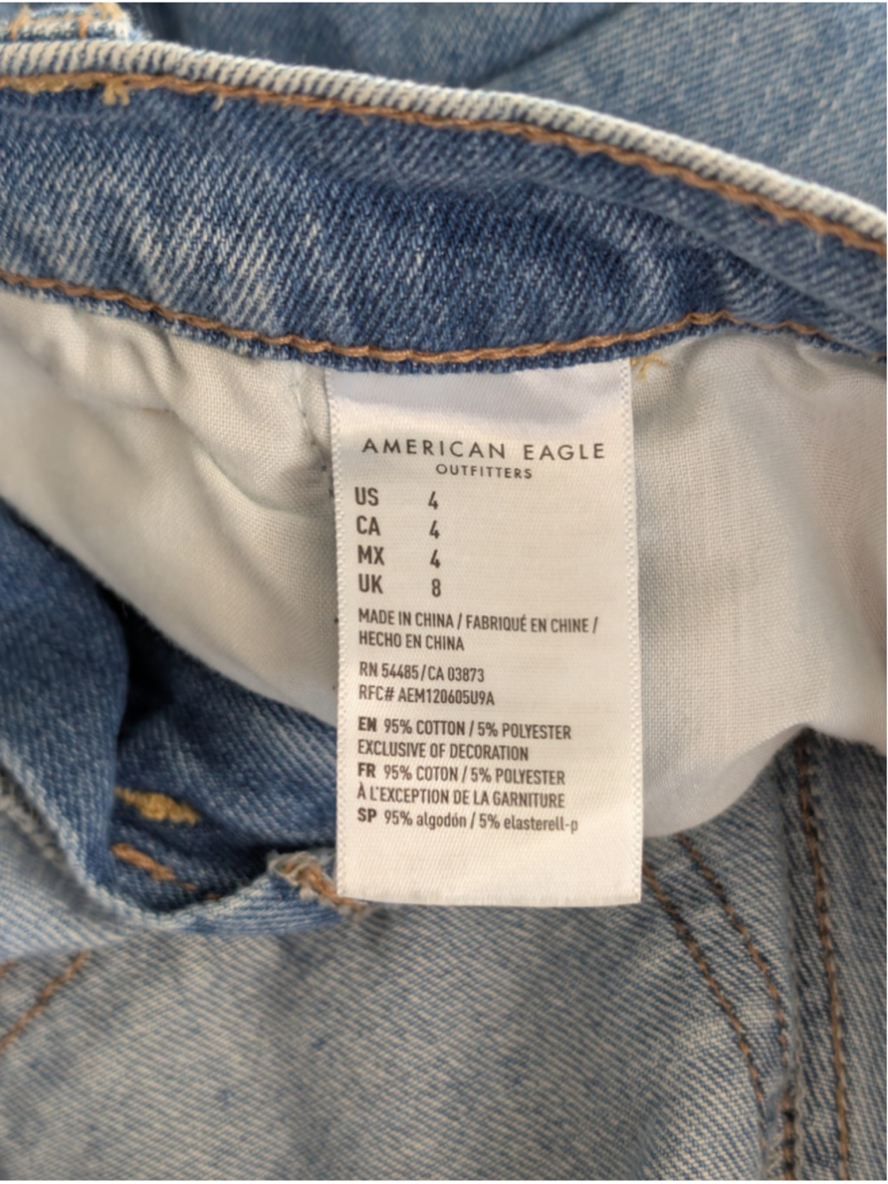 AE 4 Mom Jean Shorts High Rise Pleated Rolled Relaxed Medium Wash American Eagle - Picture 11 of 11